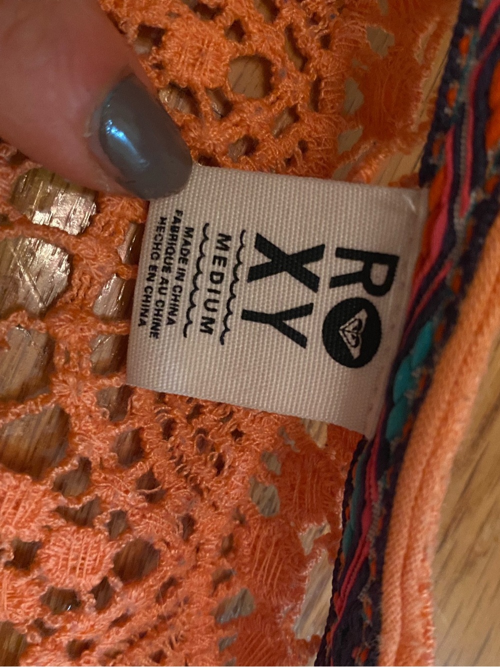 Roxy Orange Crochet-Back Racerback Tank - Picture 2 of 2